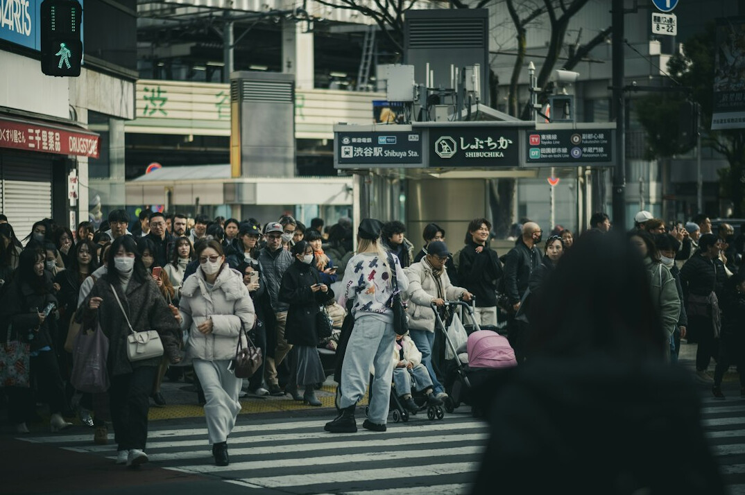 crowd of people in city street
