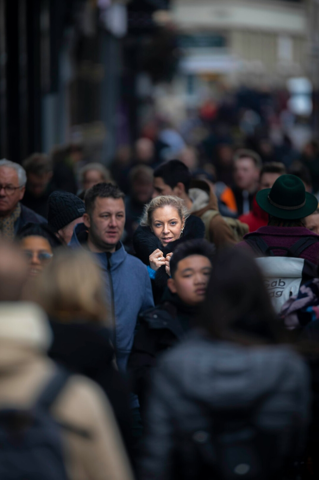 crowd of worried people